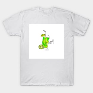 Mojito Mood – Hand-Painted Watercolor Cocktail Art T-Shirt